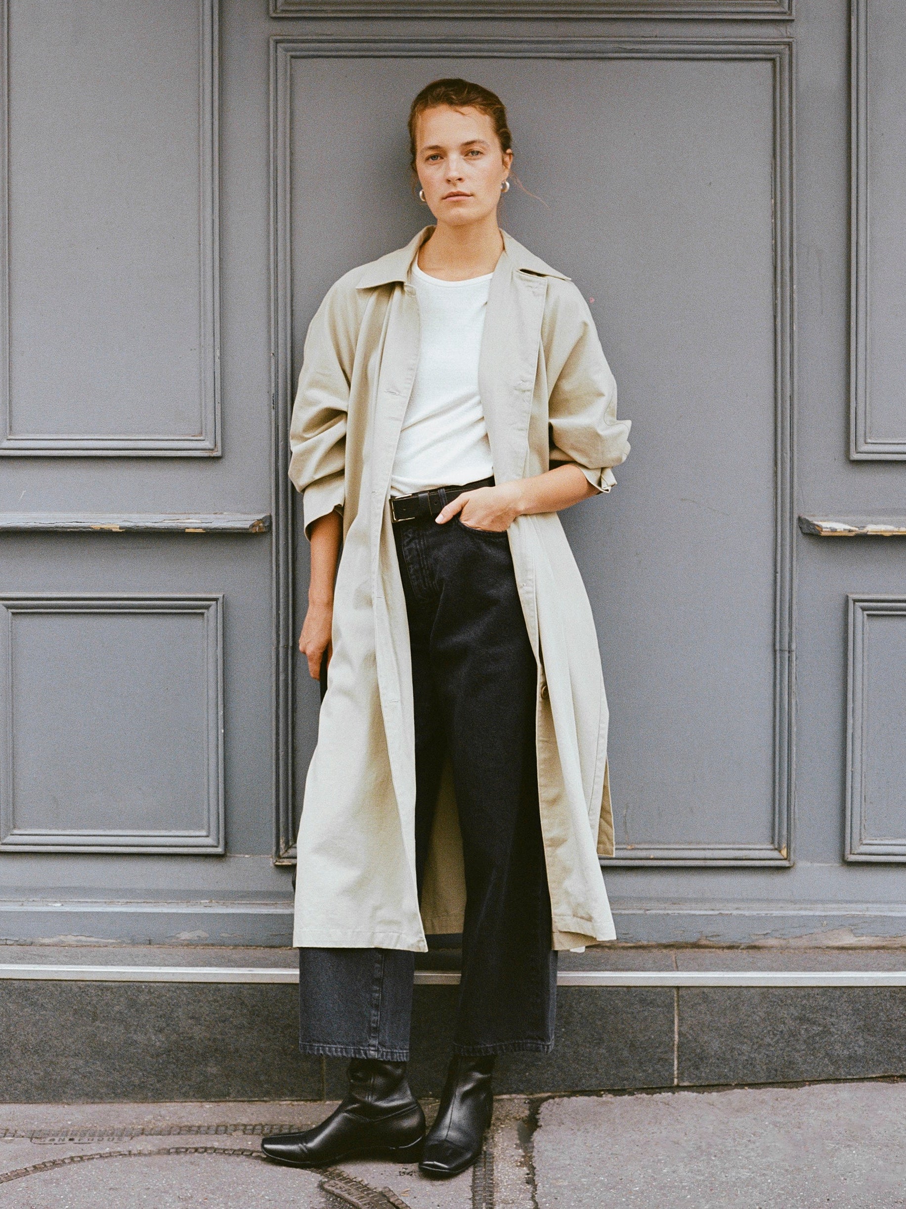 (Imperfect) Oversized Trench, Organic Twill, Khaki