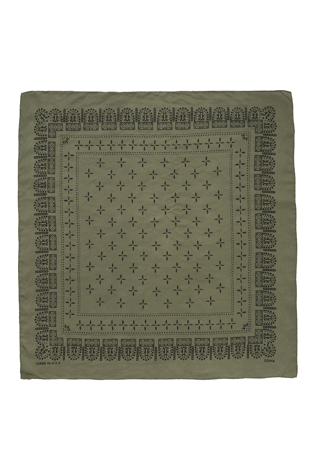 (Imperfect) 1930s Bandana, Regen Silk, Avocado