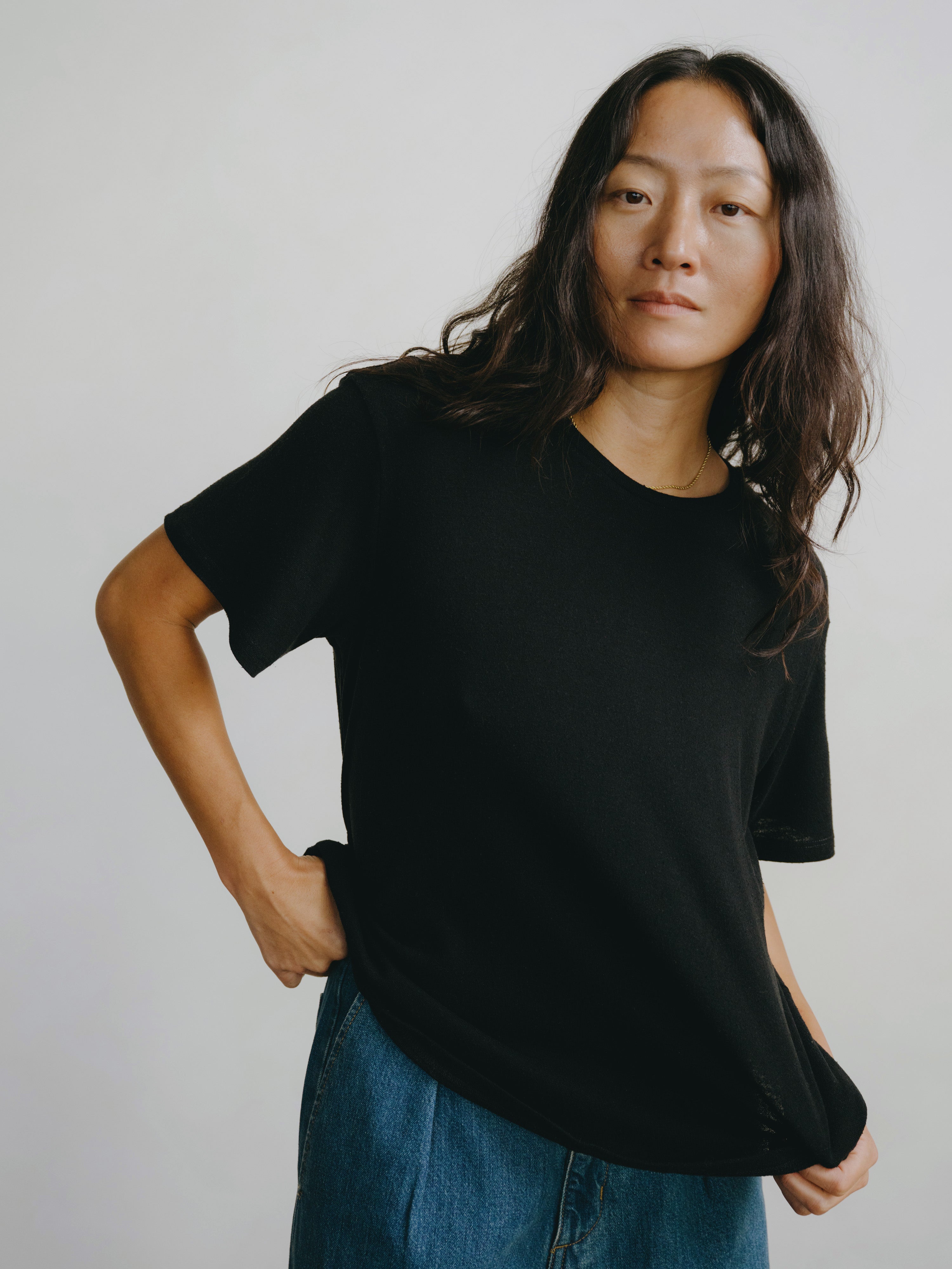 Big Tee, Regen Silk Noil Jersey, Black