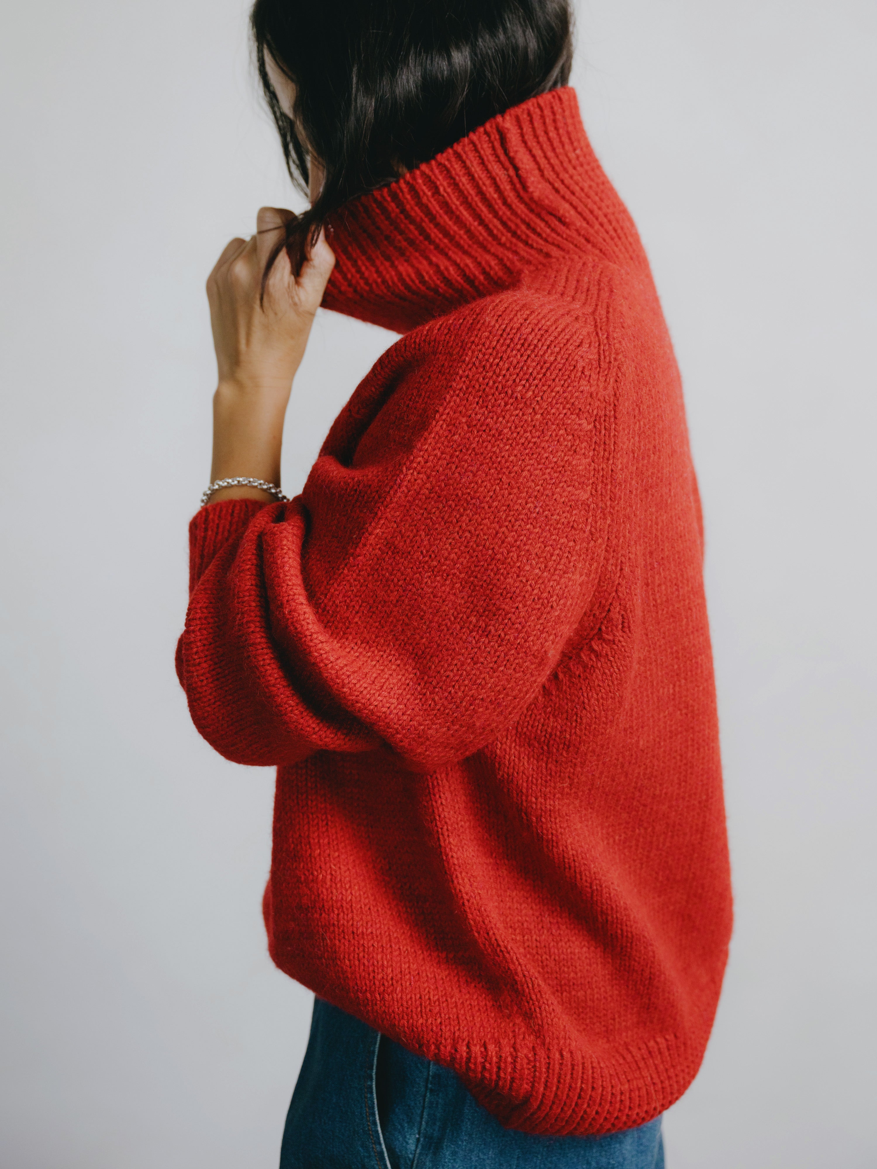 Rue Turtleneck, Alpaca Wool, Tomato