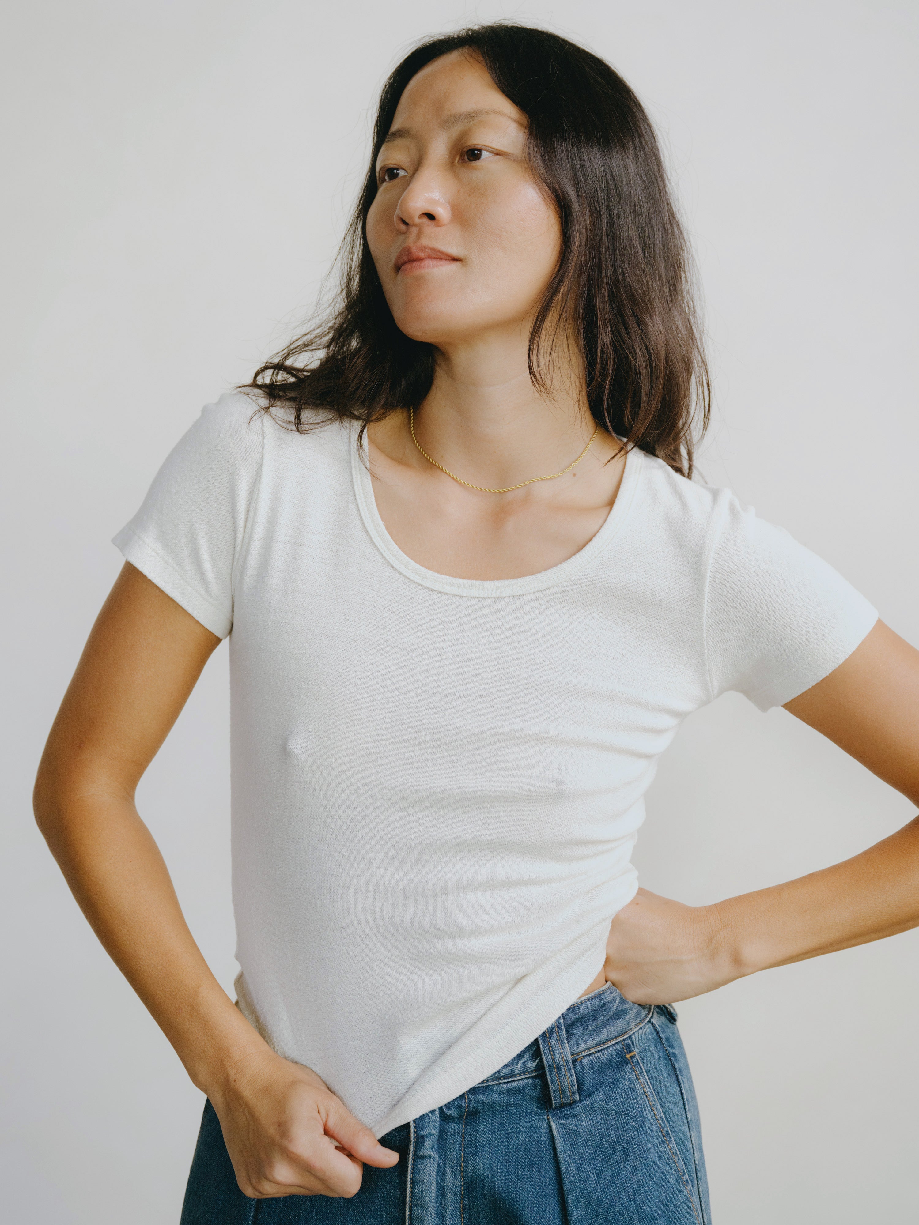 (Imperfect) Baby Tee, Regen Silk Noil Jersey, Natural