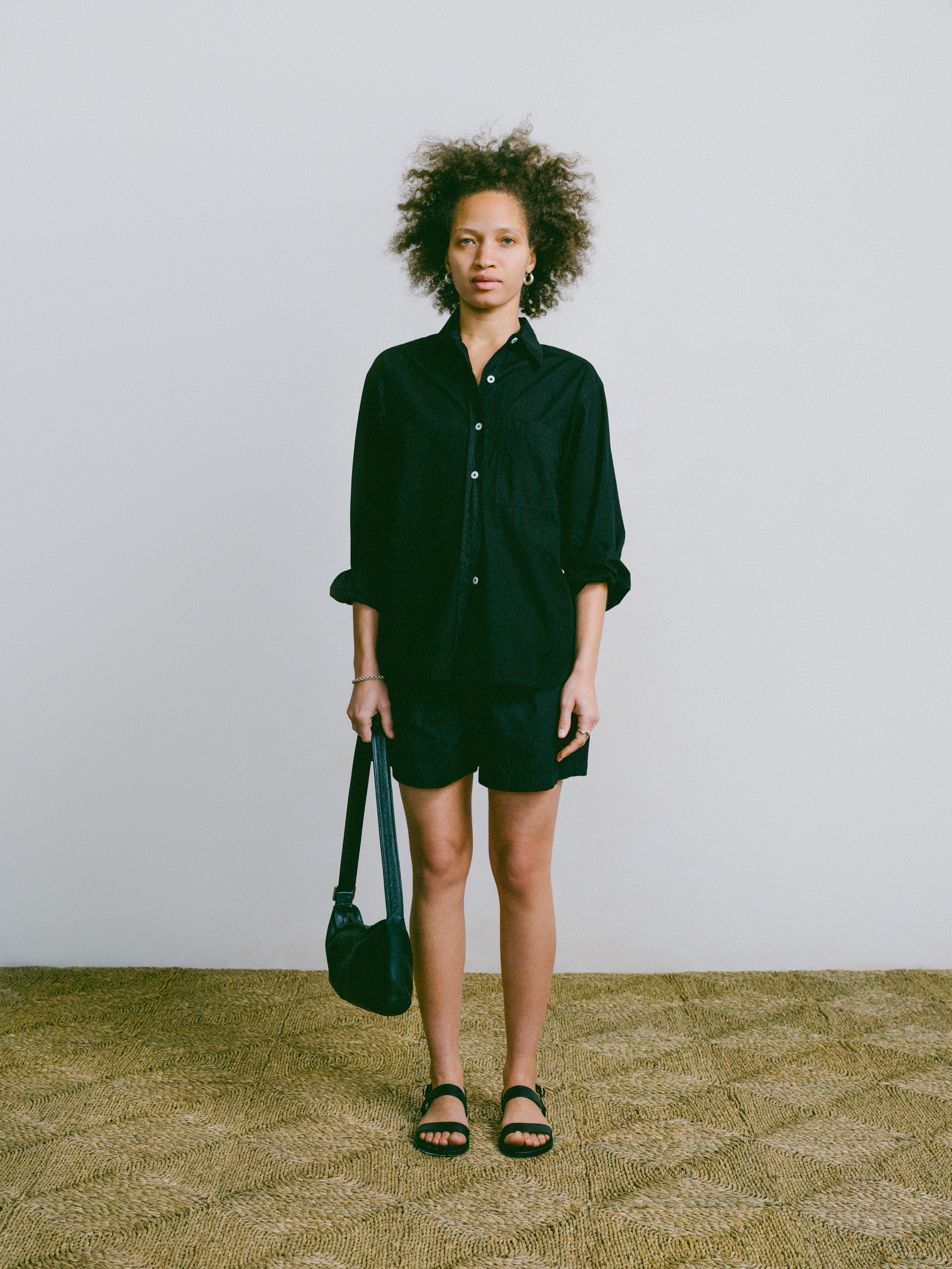 (Imperfect) All Day Short, Organic Cotton Poplin, Black