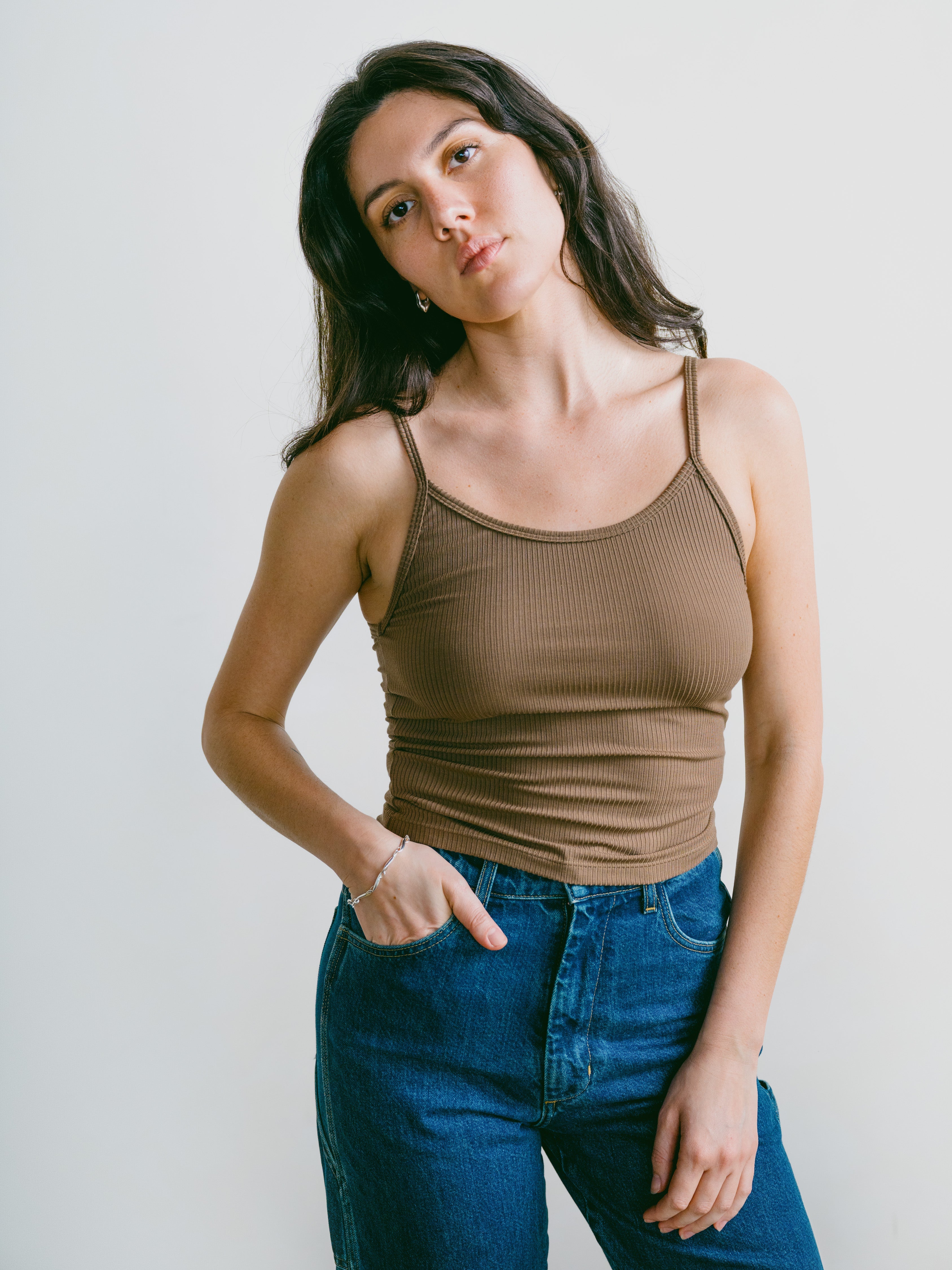 (Imperfect) Baseline Cami, Tencel Rib, Cocoa